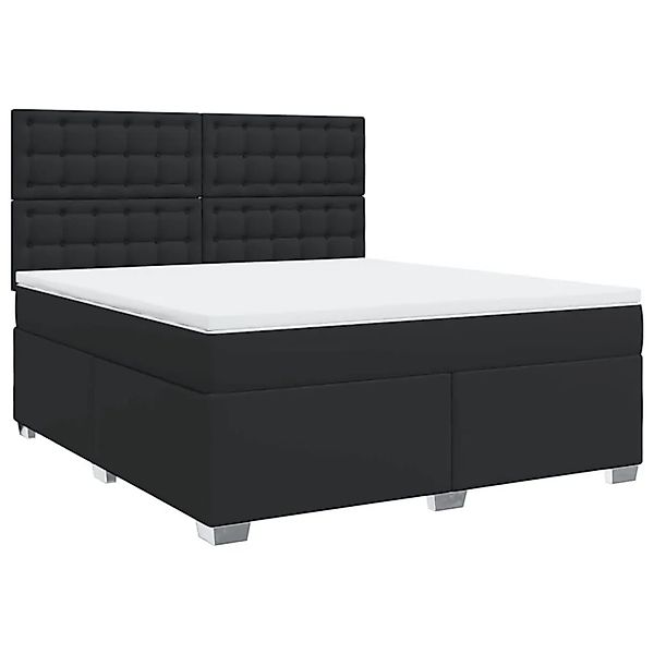 vidaXL Boxspringbett mit Matratze Schwarz 180x200 cm Kunstleder 3293032 günstig online kaufen