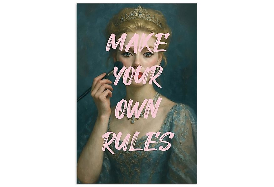 MuchoWow Poster Klassisch - Verschnörkelt - Rosa, (1 St), Poster ohne Rahme günstig online kaufen