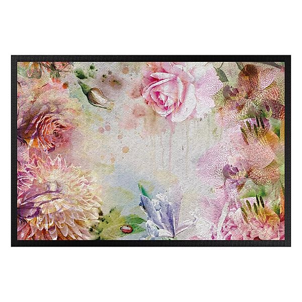 Fußmatte Blumen Floral Watercolor günstig online kaufen