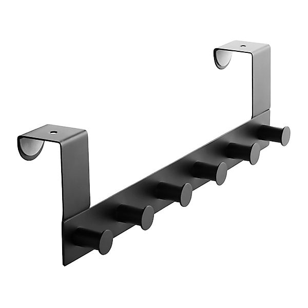 SOTECH Türgarderobe LINEA II Edelstahl Schwarz Matt mit 6 Haken für 40 mm T günstig online kaufen