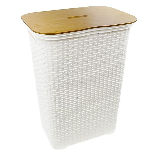 hrb Wäschebox Wäschekorb mit Bambus Deckel, Wäschesammler, Wäscheaufbewahru günstig online kaufen