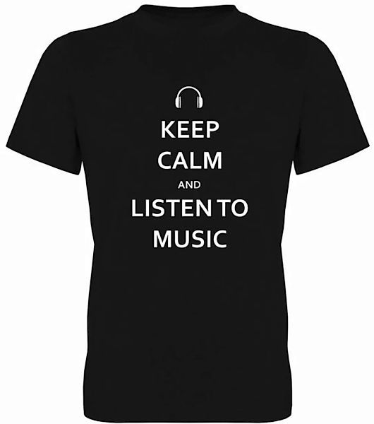 G-graphics T-Shirt Keep calm and listen to Music Herren T-Shirt, mit Frontp günstig online kaufen