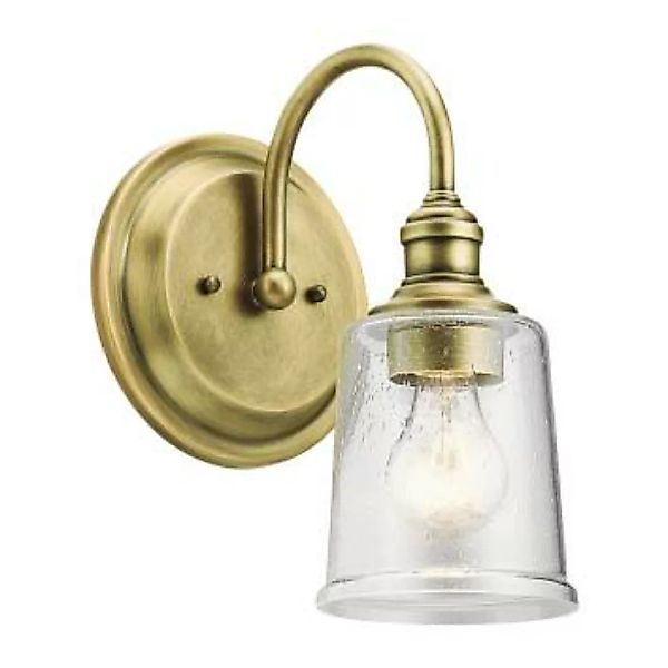 Wandlampe Glasschirm Metall Jugendstil in Messing LIODA günstig online kaufen