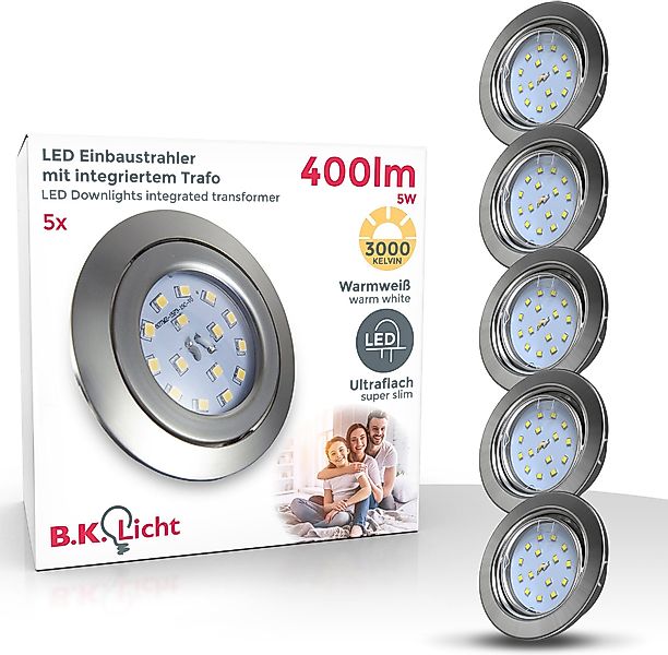 B.K.Licht LED Einbauleuchte 5er Set Einbaustrahler, günstig online kaufen