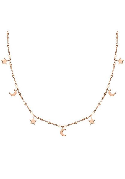 Hey Happiness Kette mit Anhänger Mond Stern hängend, vergoldet 18K Roségold günstig online kaufen