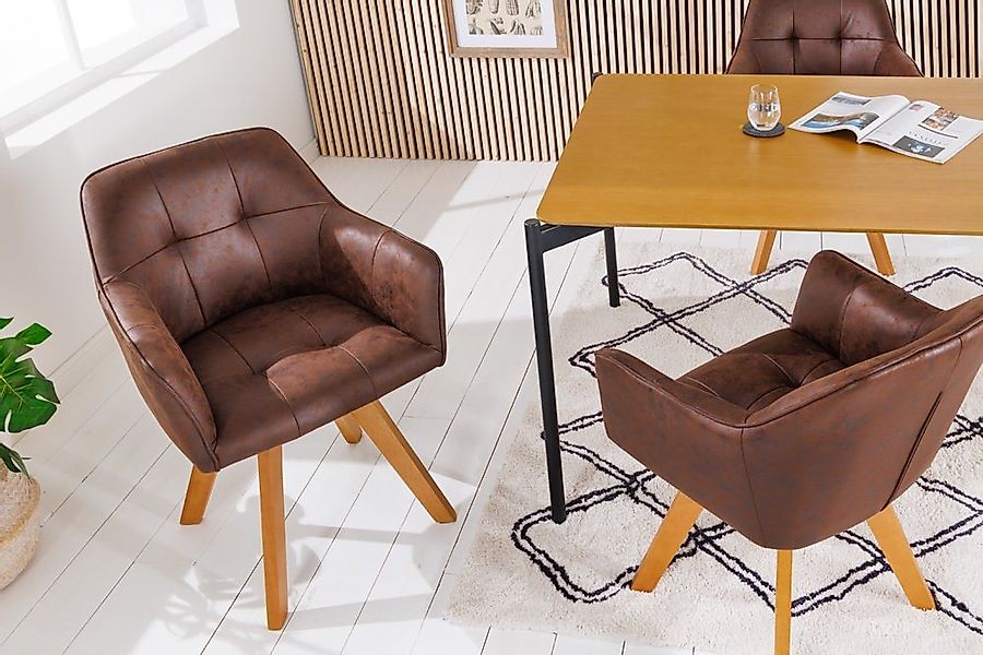 riess-ambiente Esszimmerstuhl LOFT antik braun / natur (Einzelartikel, 1 St günstig online kaufen