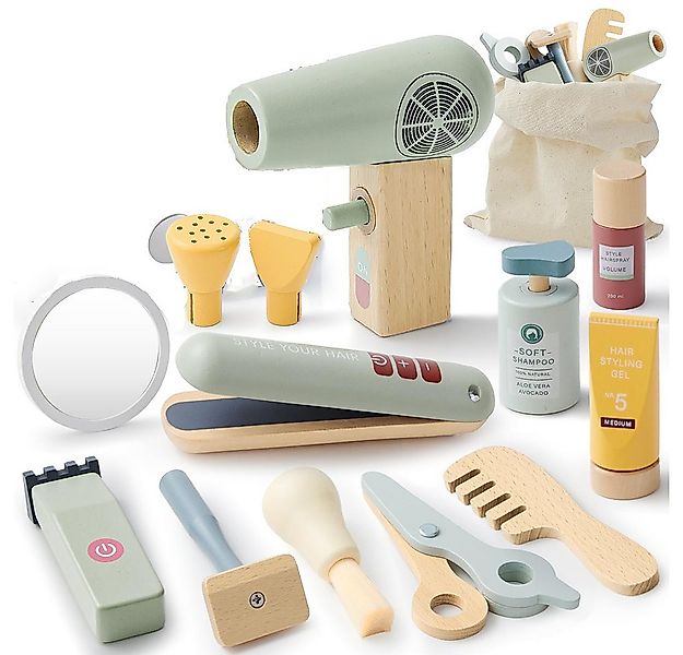 CLTYQ Spielzeug-Frisierkoffer Friseur Set Spielzeug aus Holz,Rollenspiel-Sp günstig online kaufen