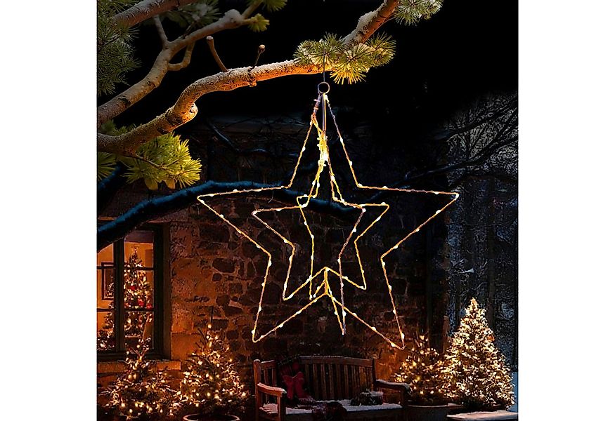 Arnusa LED Stern Leuchtstern Weihnachtsstern zum Aufhängen 45cm mit Timer 9 günstig online kaufen