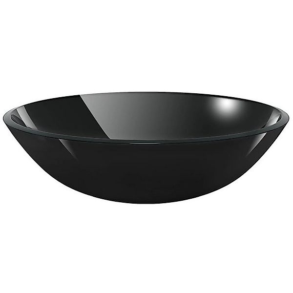 vidaXL Waschbeckenschrank Waschbecken Hartglas 42 cm schwarz günstig online kaufen