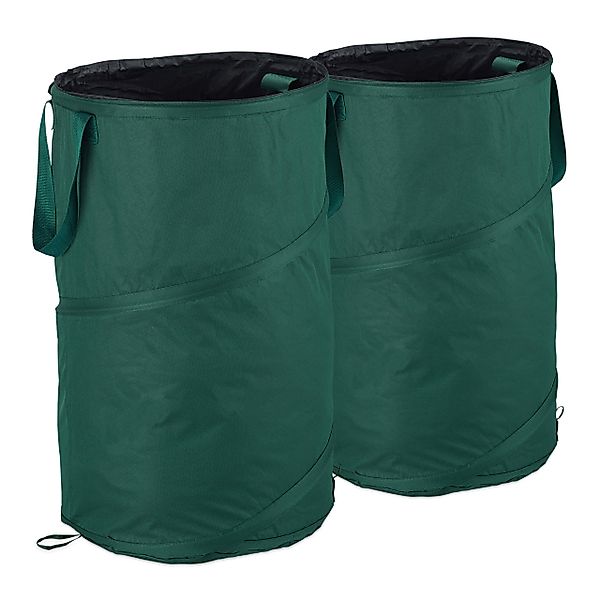 relaxdays Gartengerätehalter 2er-Set Laubsack Selbstaufstellend 120L günstig online kaufen