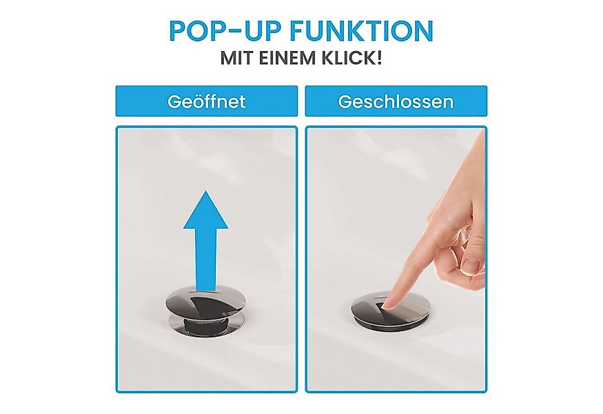 Bächlein Ablaufgarnitur Waschbeckenabfluss Pop Up (eleganter Waschbeckenstö günstig online kaufen