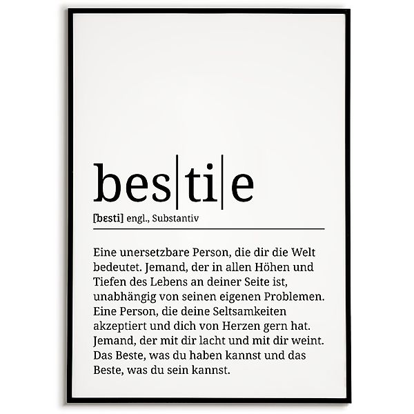 Tigerlino Poster Bestie Definition Beste Freundin günstig online kaufen