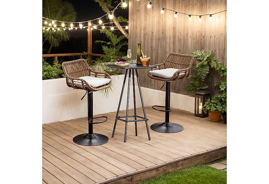LVHOM Barhocker Rattan 360° drehbar Bistrostuhl/Barstuhl/Drehstuhl/Besucher günstig online kaufen