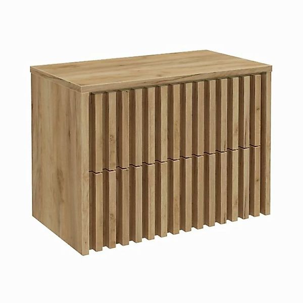 Lomadox Waschbeckenschrank DESIO-107 in Eiche 80 cm breit für Aufsatzwaschb günstig online kaufen