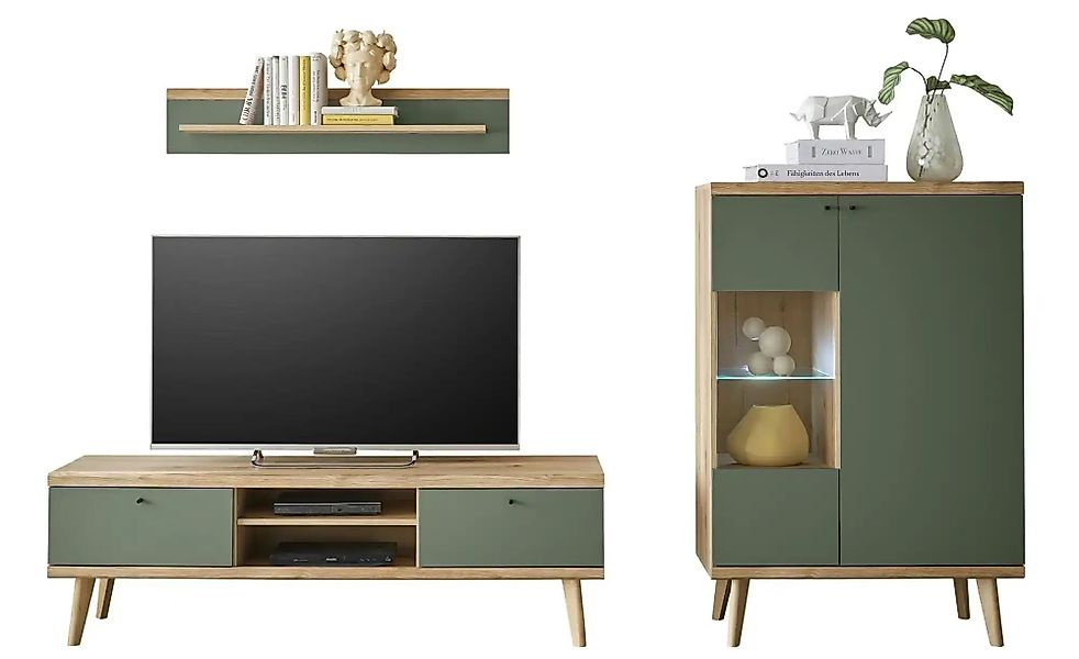 INOSIGN Wohnwand "MAVAS" Set, 3 Stk. tlg. in moderner Trendfarbe, Griffe au günstig online kaufen