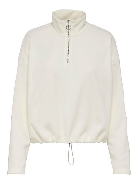 ONLY Fleece Zipper Pullover Damen Grau günstig online kaufen