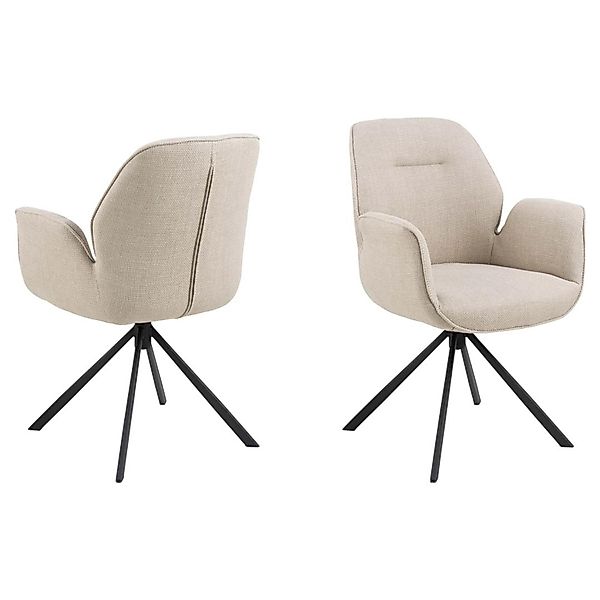 ebuy24 Aura1 Esszimmerstuhl mit Armlehne Beige günstig online kaufen