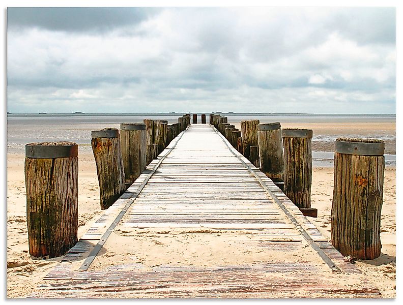 Artland Wandbild "Steg ins Watt", Strand, (1 St.), als Alubild, Outdoorbild günstig online kaufen