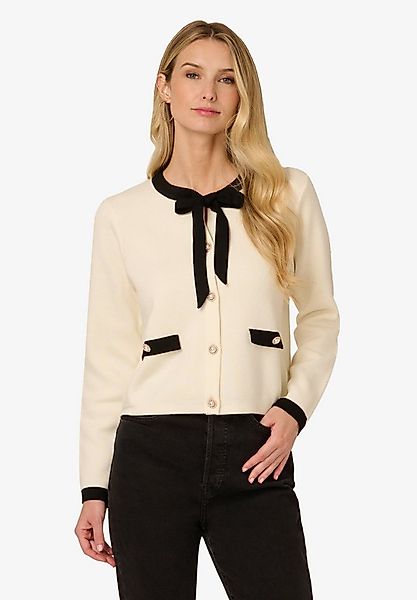 Adrianna Papell Strickjacke Long Sleeve Crew Neck Contrast Bow Neck Cardiga günstig online kaufen