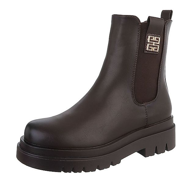Ital-Design Elegante Chelsea Boots mit komfortabler Sohle für Damen Plateau günstig online kaufen