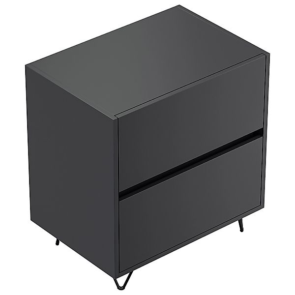 Posseik Nachttisch Industrial A 2 Schubladen 60 cm Grafit günstig online kaufen