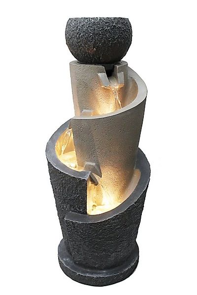 Arnusa Gartenbrunnen Springbrunnen mit LED Beleuchtung inkl. Dekobecken, Ga günstig online kaufen