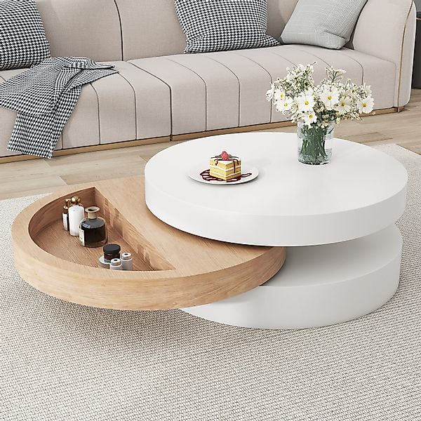 Odikalo Couchtisch Beistelltisch Sofatisch Kaffeetisch Drehbar günstig online kaufen