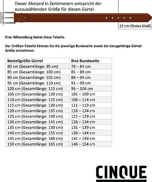Cinque Ledergürtel BOSA mit Blindprägung und günstig online kaufen