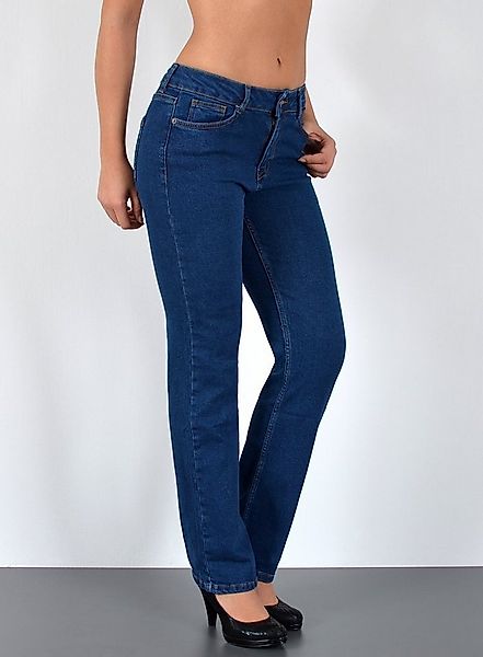 ESRA Straight-Jeans High Waist Damen Jeans Straight Leg Hose Stretch gerade günstig online kaufen