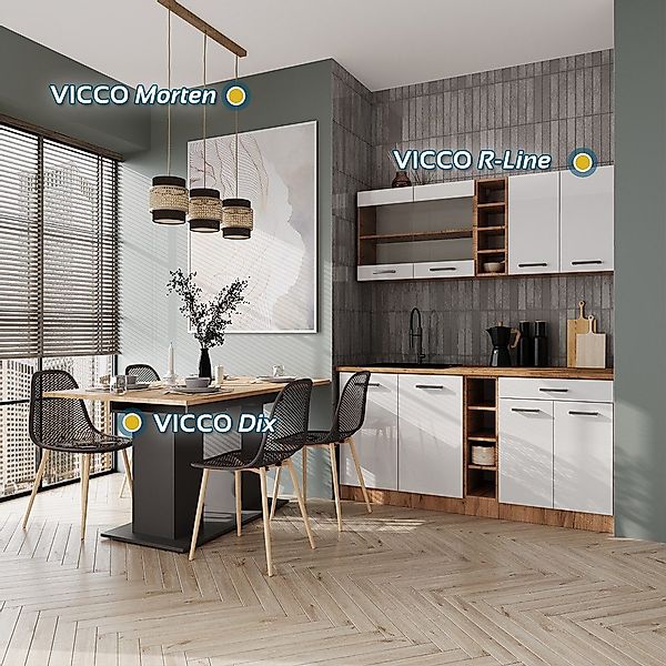 Vicco Esstisch Dix, Weiß, 140 x günstig online kaufen