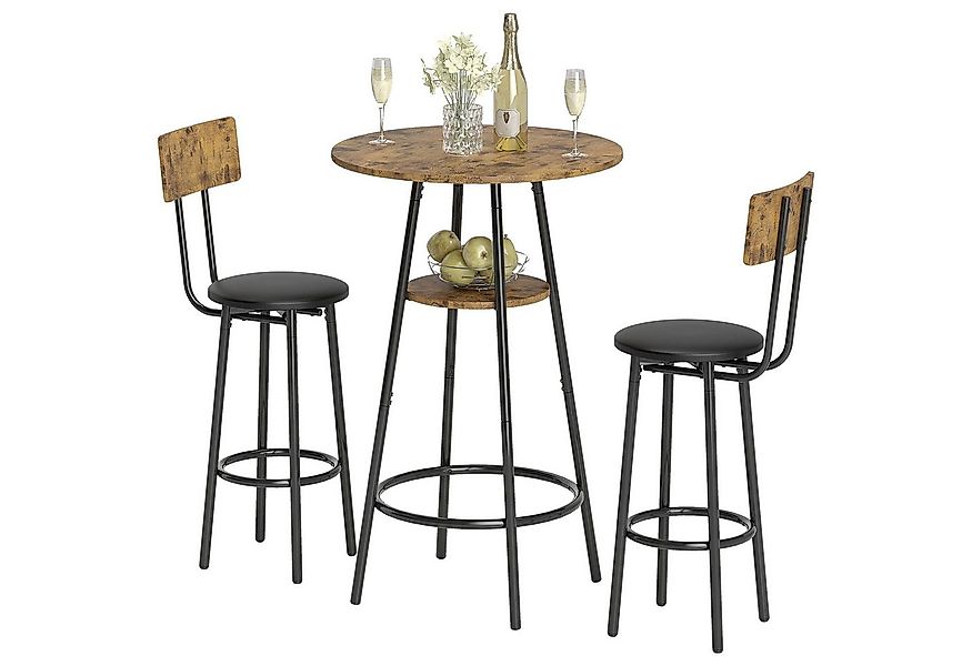 BlingBin Bargruppe Bartisch mit Barhocker-Set Esstisch mit 2 Gepolsterten S günstig online kaufen