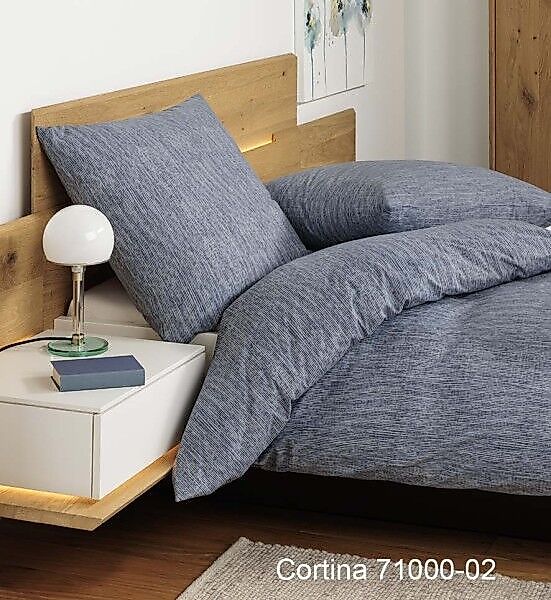 Janine Janine Soft-Cotton Bettwäsche CORTINA 71000 blau Größe:  135x200 cm günstig online kaufen