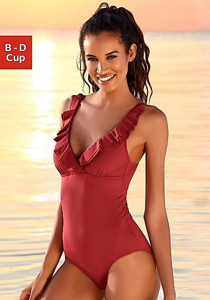 JETTE Badeanzug mit eleganter Rüsche und Shaping-Effekt günstig online kaufen