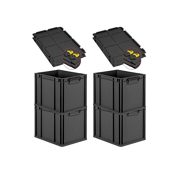 PROREGAL SuperSparSet 4x Eurobox Nextgen Grip Mit Scharnierdeckel Und Gelbe günstig online kaufen