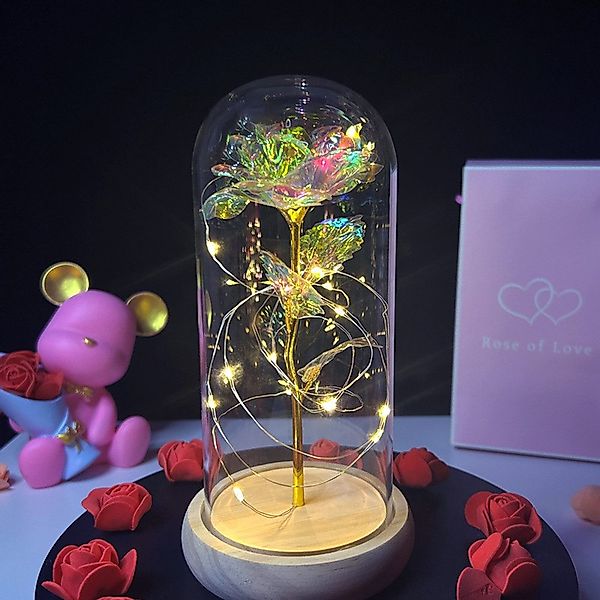 Kunstblume Galaxy Rose Blume Geschenk, LED-Lichterkette günstig online kaufen