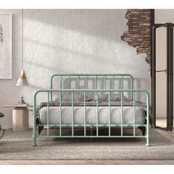 Metallbett modern in Grün matt pulverbeschichtet günstig online kaufen