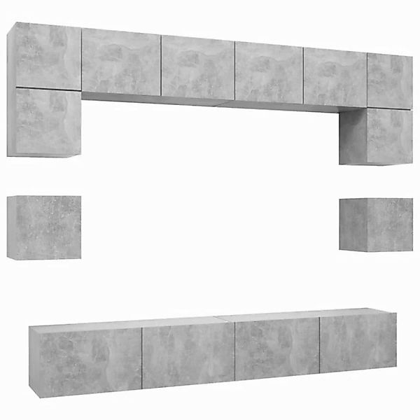 furnicato TV-Schrank 8-tlg. TV-Schrank-Set Betongrau Holzwerkstoff (1-St) günstig online kaufen