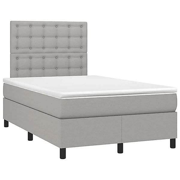 vidaXL Boxspringbett mit Matratze & LED Hellgrau 120x190 cm Stoff 3270225 günstig online kaufen