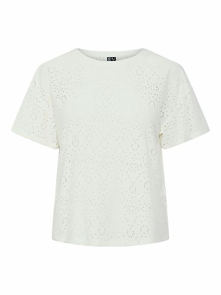 pieces Kurzarmshirt "PCABBY SS BROD ANG TEE NOOS BC", aus Lochspitze günstig online kaufen
