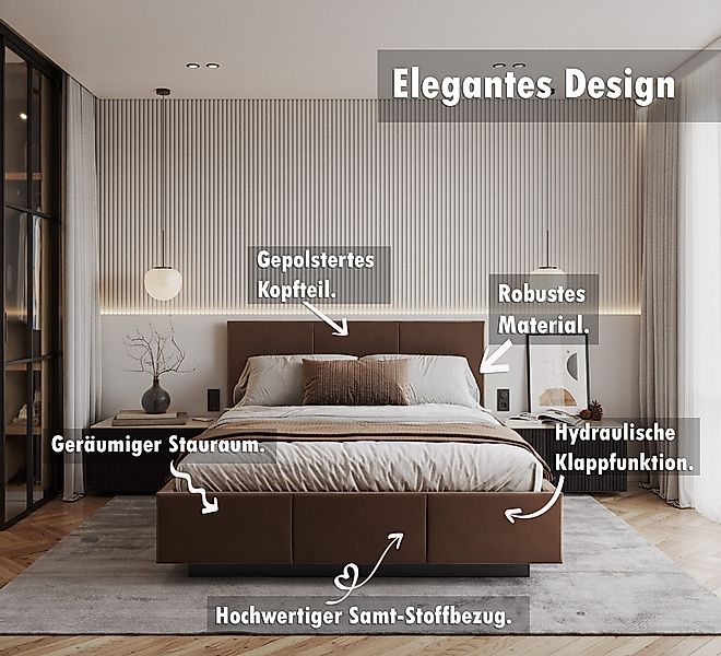 thematys Polsterbett Stauraumbett mit Bettkasten 90x200, 120x200, 140x200, günstig online kaufen