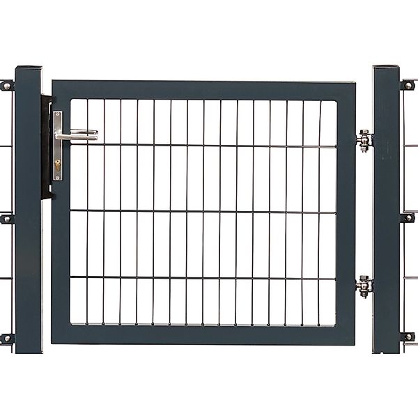 Einzeltor Premium Doppelstabmattenfüllung Anthrazit Rahmen 100 x 100 cm günstig online kaufen