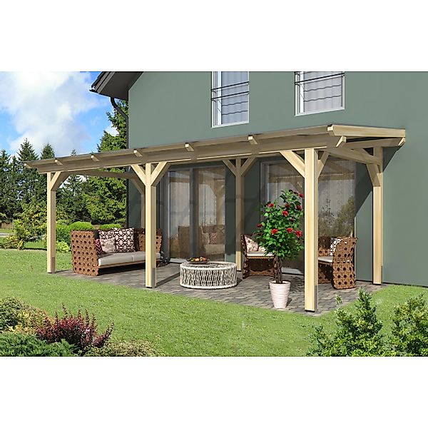 Skan Holz Terrassenüberdachung Siena B x T 648 cm x 350 cm Leimholz Natur günstig online kaufen