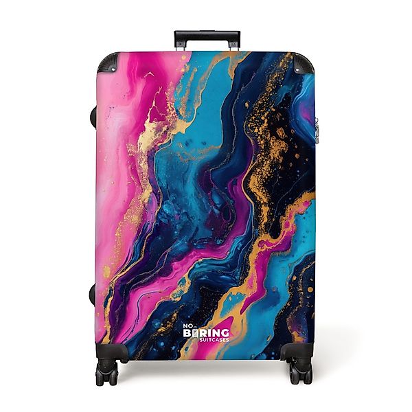 NoBoringSuitcases.com© Hartschalen-Trolley Fließendes Rosa und Blau günstig online kaufen