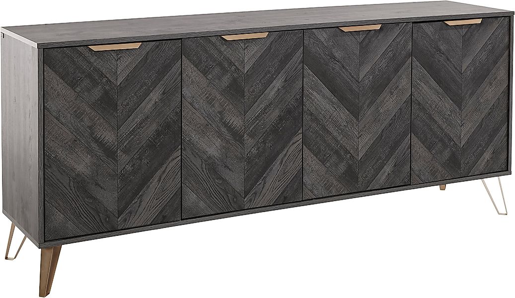 Leonique Sideboard Nanterie, Kommode mit Fischgrätenmuster, günstig online kaufen