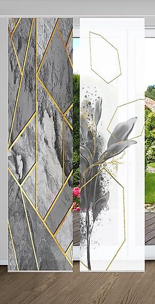 HOME in green Schiebegardine "SIGNUM" Paneelwagen 2 Stk. tlg. SET DIGITALDR günstig online kaufen