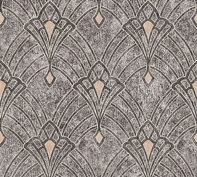 Bricoflor Art Deco Tapete Nostalgisch Schwarz Graue Jugendstil Vliestapete günstig online kaufen
