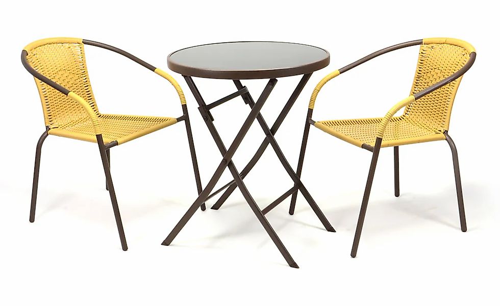 VCM Garten-Essgruppe "3-tlg. Bistroset Balkon Stuhl Tisch Set Beige" günstig online kaufen