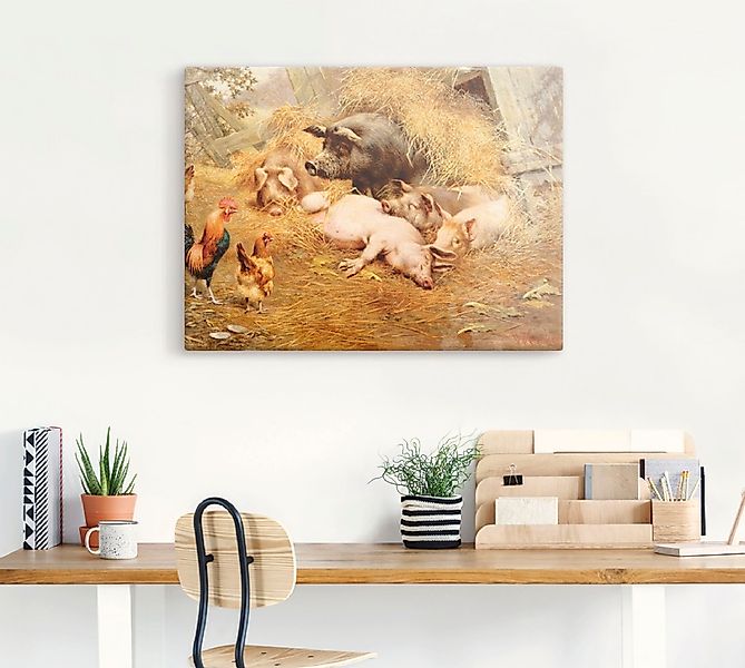 Artland Wandbild »Glückliches Tierleben.«, Haustiere, (1 St.), als Leinwand günstig online kaufen