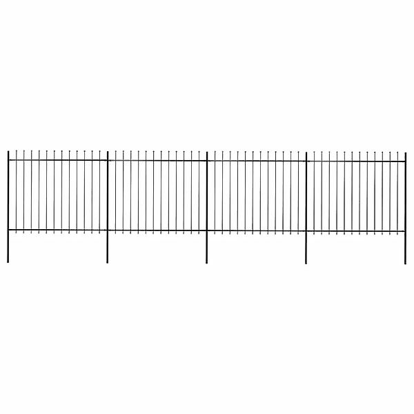 vidaXL Gartenzaun mit Speerspitze Stahl 714,5 x 150 cm Schwarz 277632 günstig online kaufen