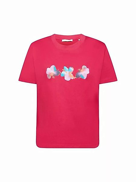 edc by Esprit T-Shirt Baumwoll-T-Shirt mit Blumenprint (1-tlg) günstig online kaufen